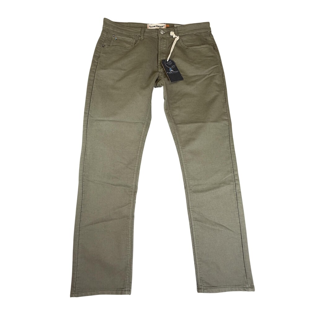 Tailor Vintage Canaan Slim Fit Jeans Mens 36x32 Green Smart Denim Stretch